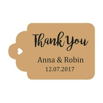 100 PCS Thank You Custom Made Hang Tags Personalized Wedding Favor Gift Paper Tags