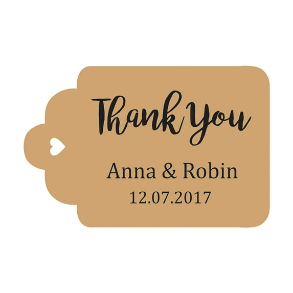 100 PCS Thank You Custom Made Hang Tags Personalized Wedding Favor Gift Paper Tags