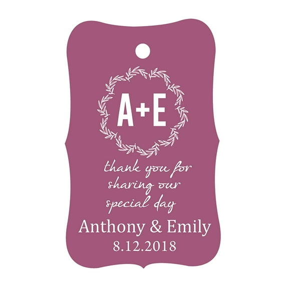 100 PCS Thank You for sharing our special day Custom Made Hang Tags Personalized Wedding Favor Gift Paper Tags