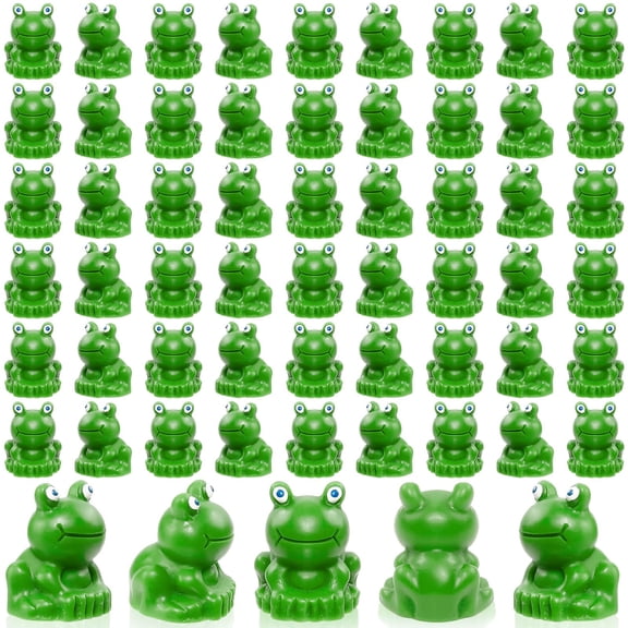 100 PCS Tiny Green Resin Frog Figurines for Craft Garden Dollhouse Decor Miniature Home Accents