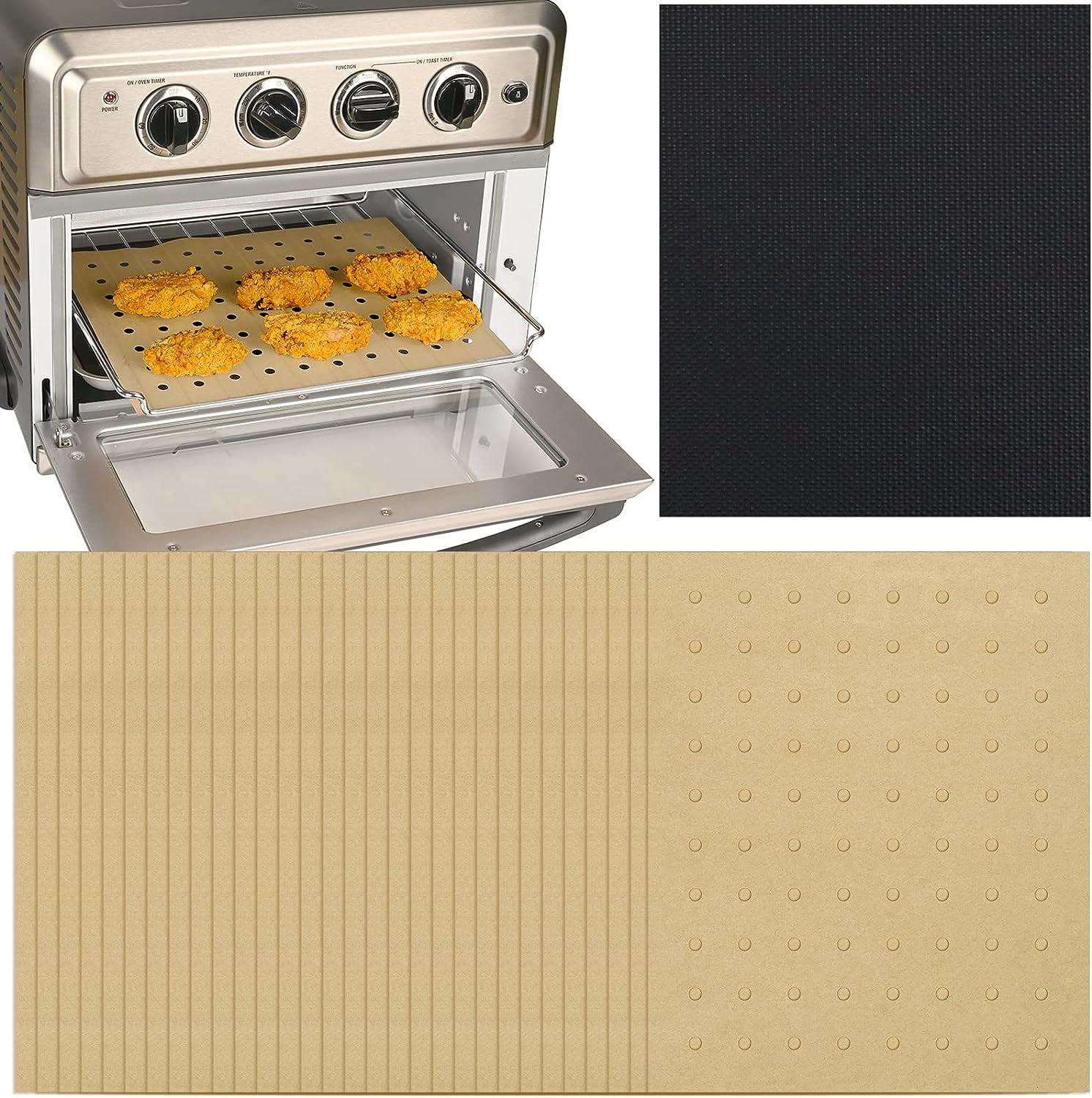 100 PCS Unbleached Air Fryer Parchment Paper, 11 x 9 inch Perforated