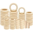 thumbnail image 1 of 100 PCS Unfinished Natural Wooden Rings for Crafts, Wood Rings for DIY, Pendant Connectors, Jewelry Making, Macrame Supplies$$, 1 of 6