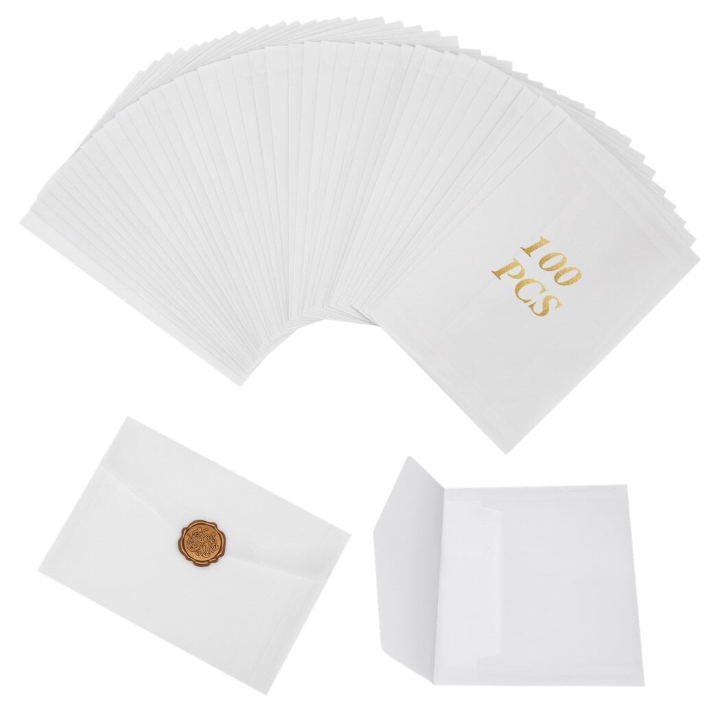 100 PCS Vellum Paper Envelopes for Wedding Invitations, 5x7 inch Pre