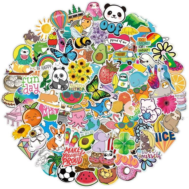 QTL 220Pcs Colorful Cute Stickers for Laptop Water Bottle Cute Vinyl  Stickers for Kids Teens Girls Aesthetic Stickers Waterproof Stickers Packs  : : Computers