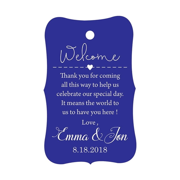 100 PCS Wedding Welcome Personalized Wedding Favor Gift Paper Tags Custom Made Thank you Hang Tags