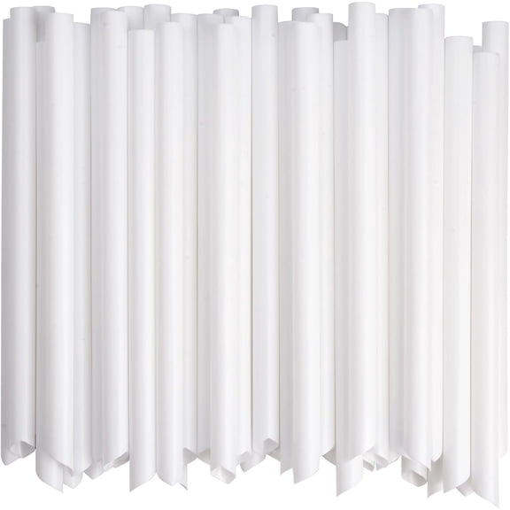 100 PCS White Plastic Boba Straws, 12mm Extra Wide Disposable Smoothie Straws for Bubble Tea, Popping Pearls - 8.5 inch