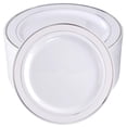 thumbnail image 1 of 100 PCS White Plastic Plates 10.25 Inch Disposable Dinner Plates Premium for Party Wedding Events, 1 of 9