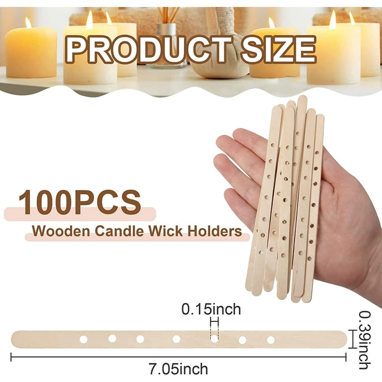 100pcs Wooden Wick Holders Wood Centering Device for Candle Making