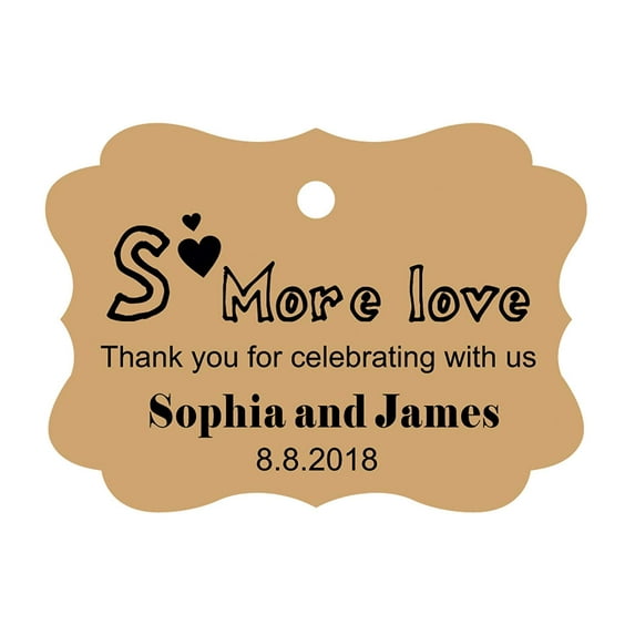 100 PCS Personalized Wedding Favor Gift Paper Tags- Some More Love Thank You For Celebrating with us Custom Made Hang Tags