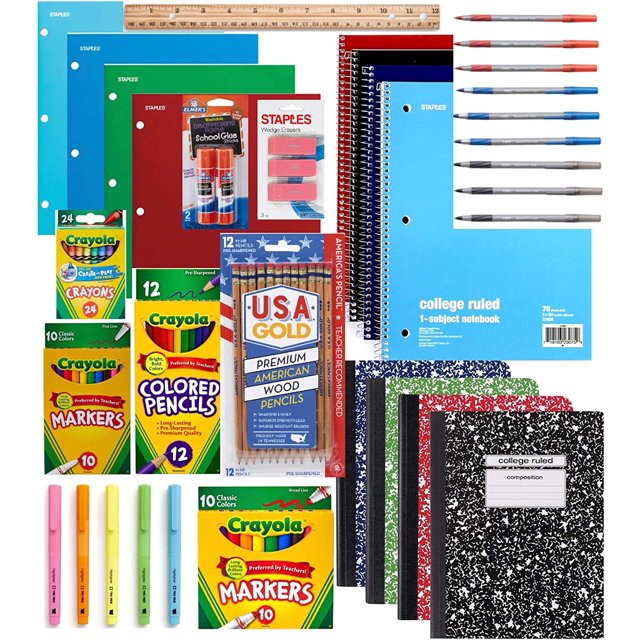 100 PIECE School Supply Kit Grades K12 School Essentials Includes