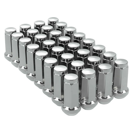 100 PIECES CHROME BULGE ACORN Lug Nuts 14x1.5 Thread 1.77" Height 13/16 HEX