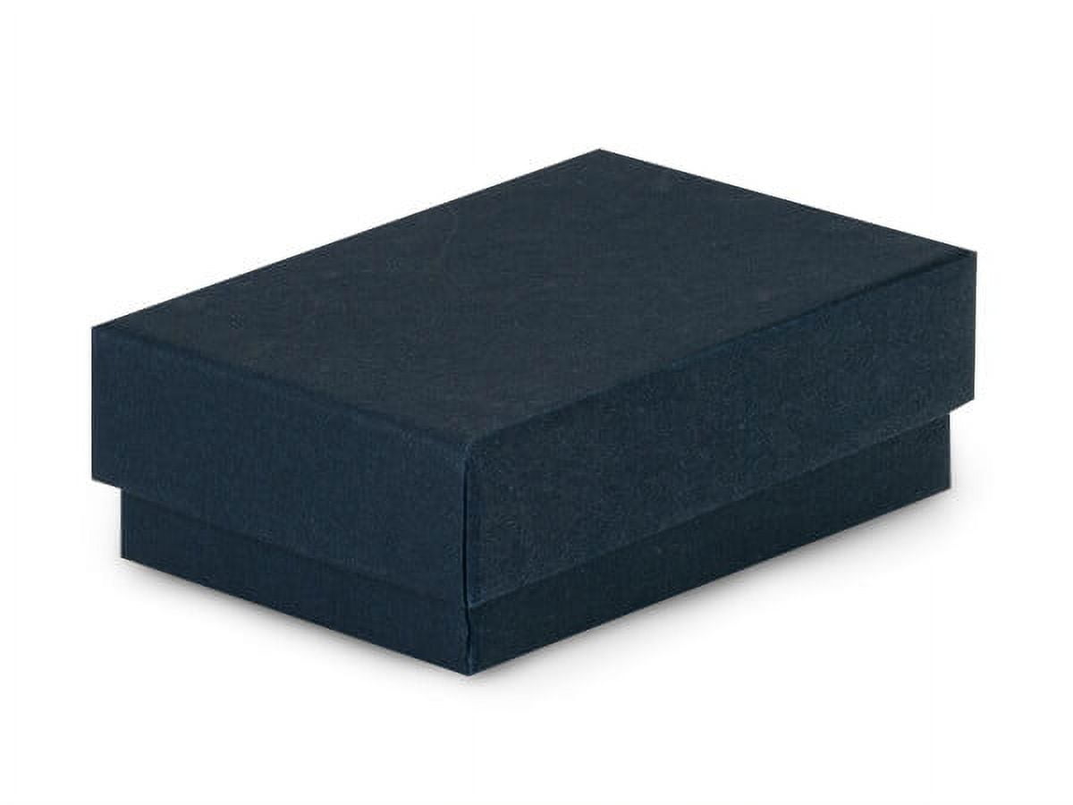 100 PK, Navy Blue Jewelry Gift Boxes, 7 x 5 x 1.25, Cotton Fil Lfor Larger  Jewelry & Small Gifts