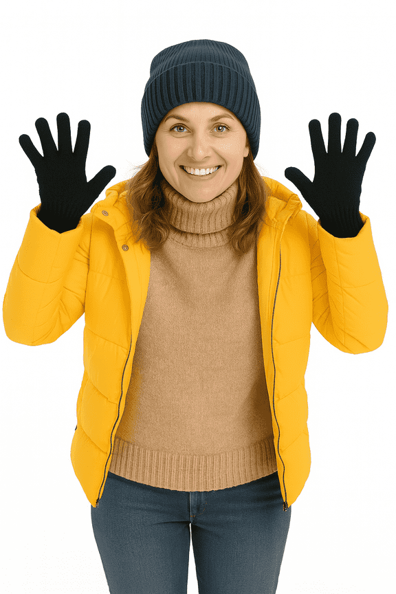 10-Pairs, Adult Stretch Knit Winter Gloves Bulk, OSFM, Black, Outtek
