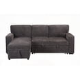 thumbnail image 1 of Bedroom Modern Grey Pull Out Sofa with 2 Cup Holders 220cm Polyester, 1 of 11