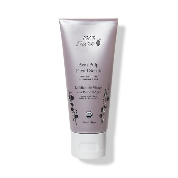 100% PURE Acai Pulp Facial Scrub, Exfoliating, Organic Face Wash (2 Fl Oz)