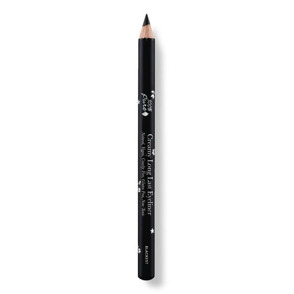 100% PURE Creamy Long Last Eye Liner Pencil - Long-Lasting, Natural & Easy to Apply Antioxidant-Rich Vegan Eye Makeup for All Skin Types - Fruit Pigmented Color Blackest (Dark Black) - 0.14 oz
