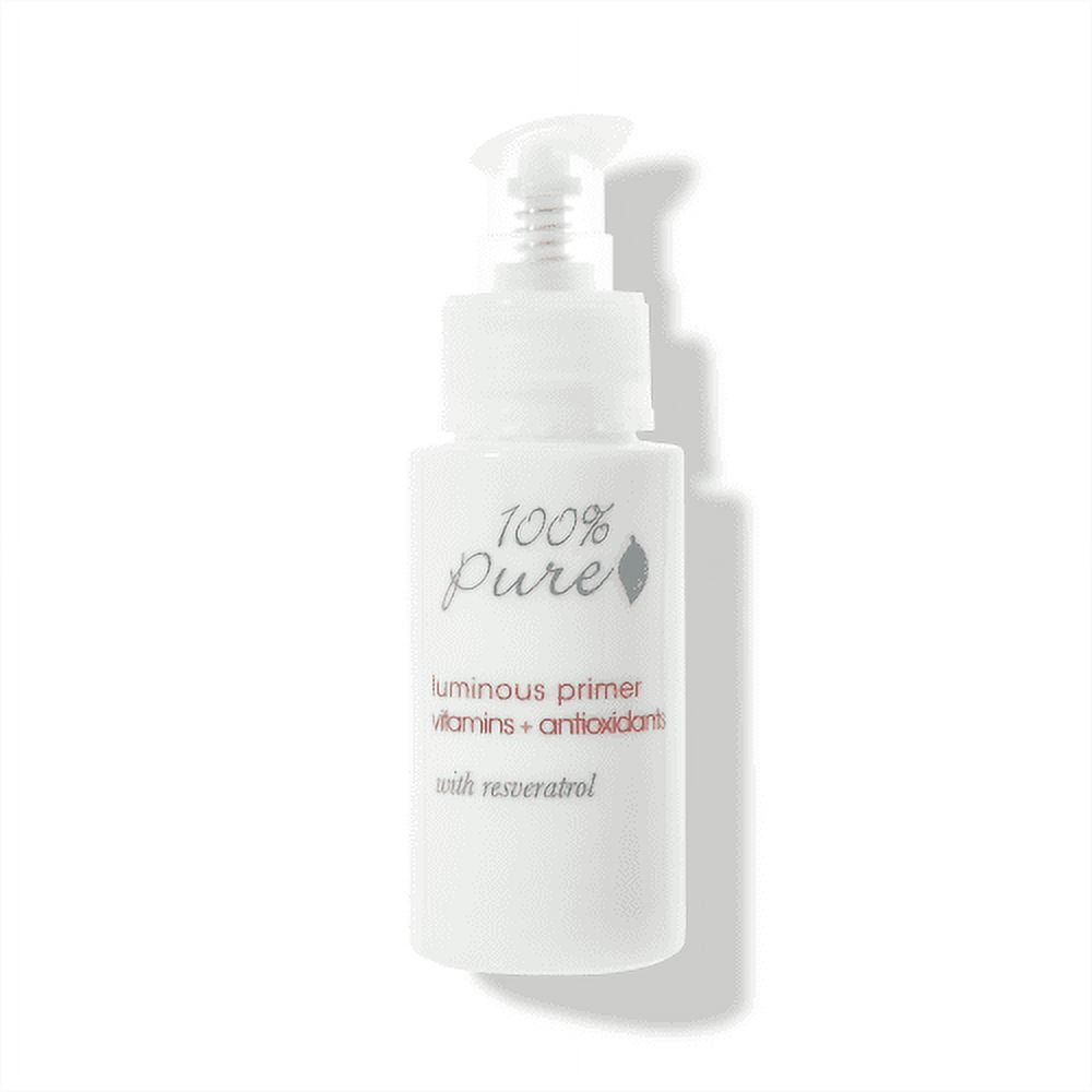 100% PURE Luminous Face Primer Illuminating Makeup Base & Moisturizer with Anti-Aging Antioxidants - Glowy Long-Lasting & Pore Diminishing Cosmetics Prep, Flawless Soothing Hydration - 1 oz