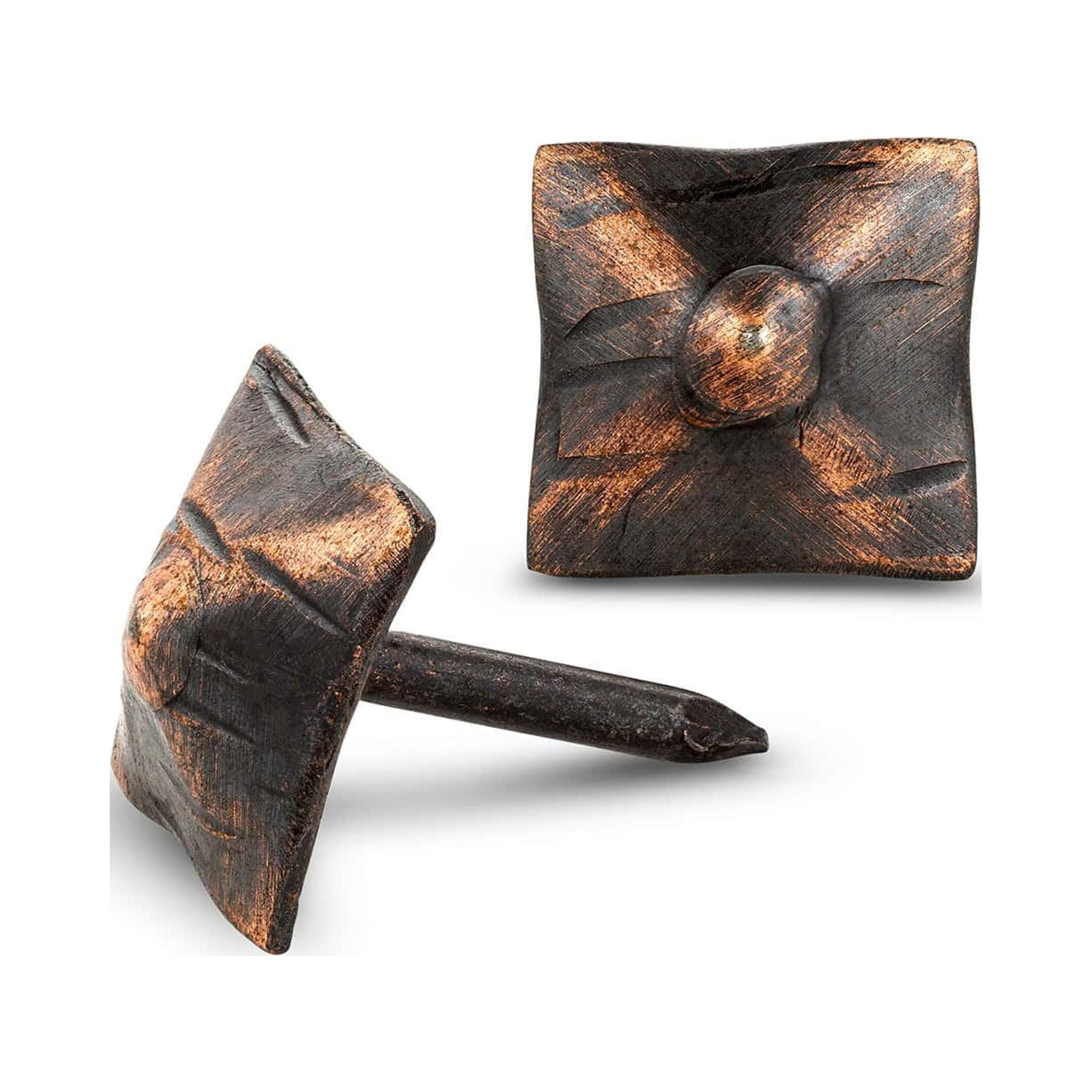 Aged Copper Pyramid Clavos - 1 1/8" X 1 1/8" Distressed Decorative Nails, 10 Pack | Heavy Duty Zinc Alloy Nails For Doors, Cabinets, Shutters - View #2