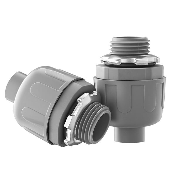 100-Pack 1/2-Inch Non-Metallic Liquid Tight Connectors  Weatherproof Electrical Conduit Fittings for EMT, PVC & Flexible Tubing  Secure Wire Protection for Indoor/Outdoor Use