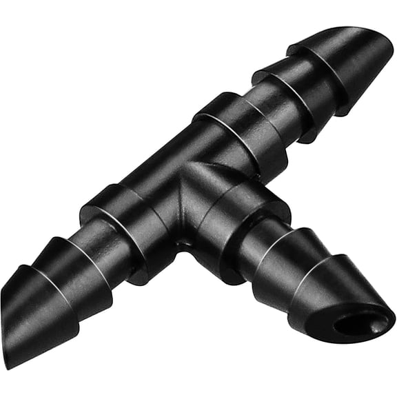 100 Pack 1/4" Drip Irrigation Tee Fittings:1/4'' Drip Line Double Barbed Tee Connectors for 1/4 Inch Irrigation Tubing Quarter Inch 3-Way T Connector for Irrigation System