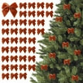 thumbnail image 1 of 100-Pack 1 Inch Mini Velvet Christmas Bows, Flocked Ribbon Bows for Tree Decor, Gift Wrapping, Crafts, Wedding & Holiday DIY Crafts, 1 of 5