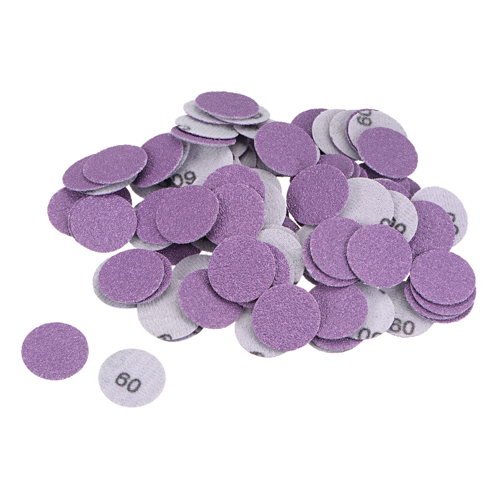 100 Pack 1-Inch Purple Sanding Discs 60 Grits Hook & Loop Professional ...