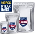 thumbnail image 1 of 100 Pack 10.2 Mil Mylar Bags for Food Storage - 10"*14"/ 7"* 10"/ 5"*7" Resealable Zipper Mylar Bag for Long Term Food Storage, 1 of 9