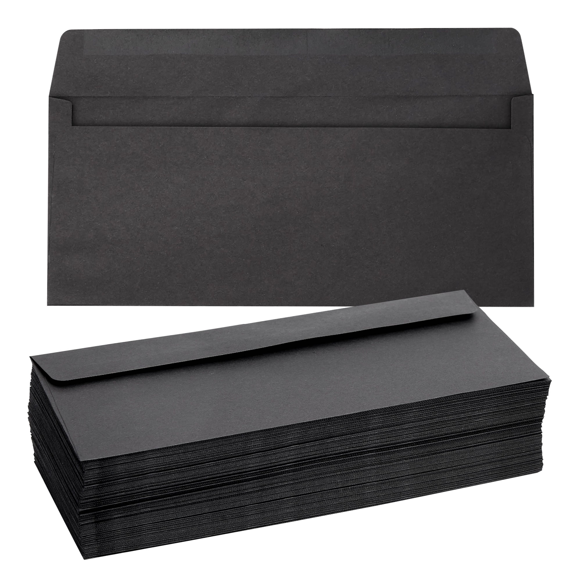 100 Pack 10 Black Envelopes with Square Flap for Mailing Letters