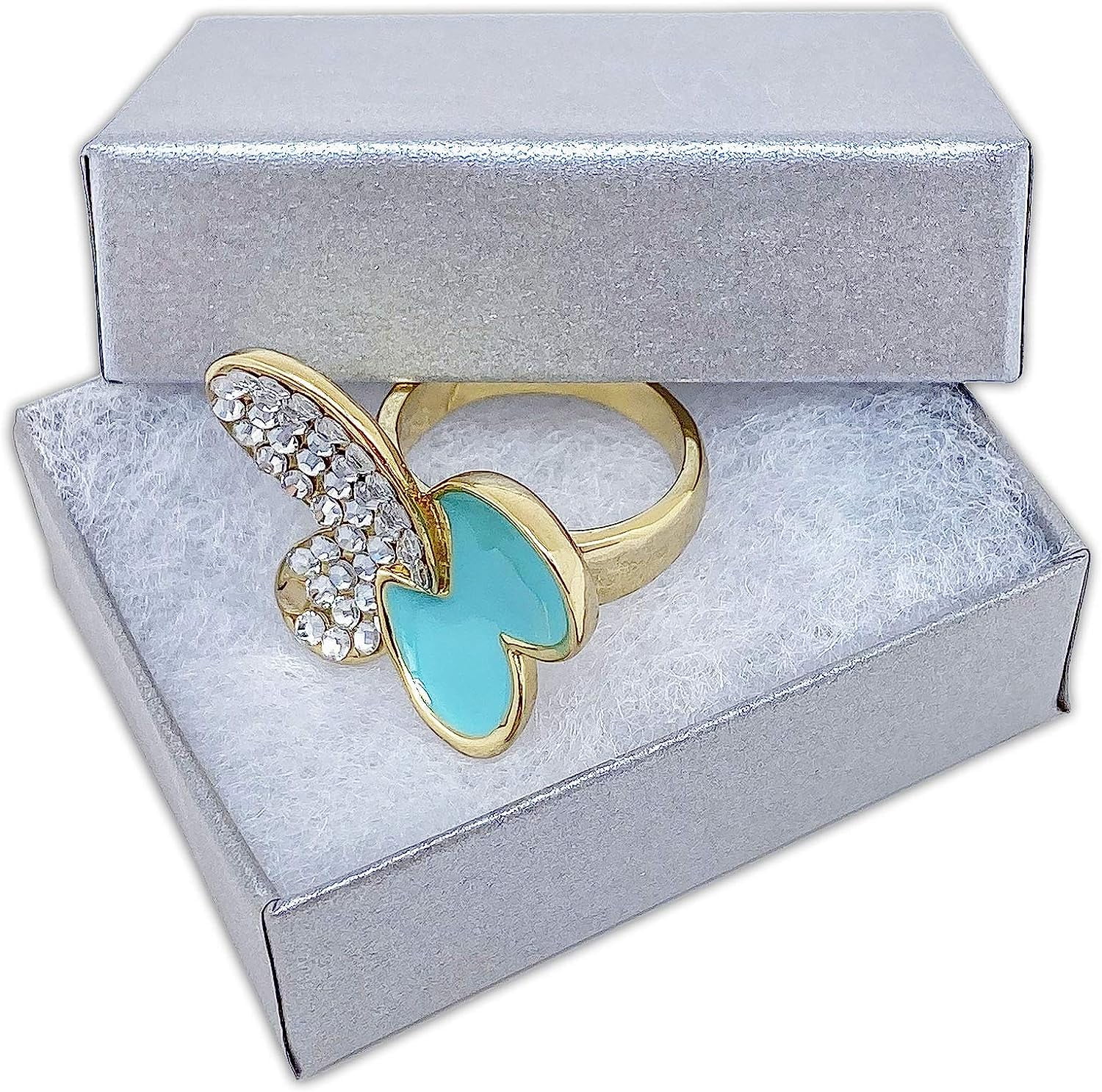 #10 Cotton Filled Cardboard Paper Jewelry Box Gift Case - Pearl Gray (1 ...