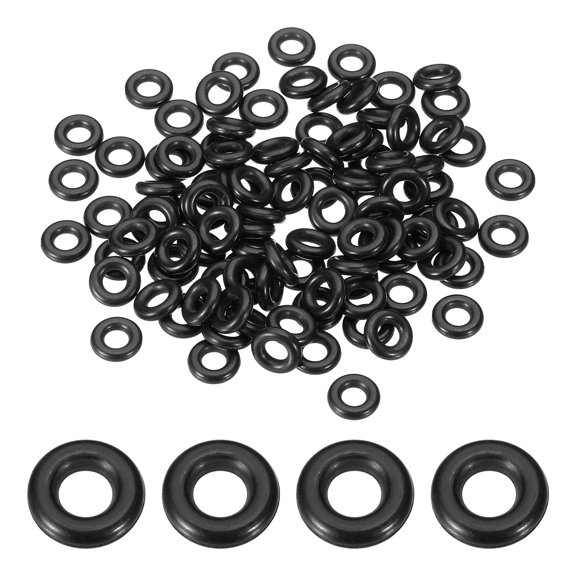 100 Pack 103 Nitrile O-rings, 90 Durometer 3/32" ID, 9/32" OD, 3/32" Width, Black