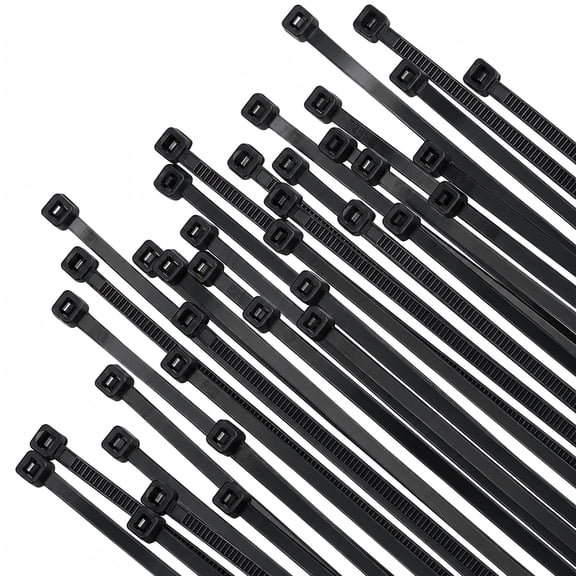 100 Pack 12 Inch Black Cable Ties, Heavy Duty Nylon Zip Ties with 40 lb Tensile Strength, Self-Locking Wire Ties for Cable Management, Home Organization, Garden, Indoor and Outdoor Use