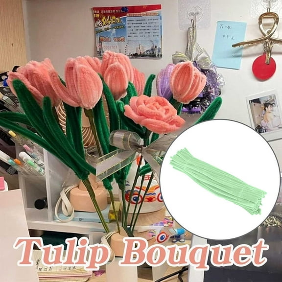 100-Pack 12-Inch Fluffy Chenille Stems for DIY Crafting, Bendable Fuzzy Pipe Cleaners for Kids STEM Activities, Classroom Projects, Gift Wrapping, Floral Decor & Creative Art Supplies