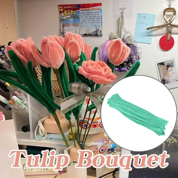 100-Pack 12-Inch Fluffy Chenille Stems for DIY Crafting, Bendable Fuzzy Pipe Cleaners for Kids STEM Activities, Classroom Projects, Gift Wrapping, Floral Decor & Creative Art Supplies