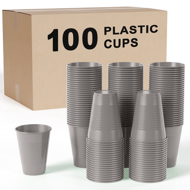 100-Pack 12 Oz Silver Disposable Plastic Cups - Durable and Stylish Party  Cups - Walmart Business Supplies