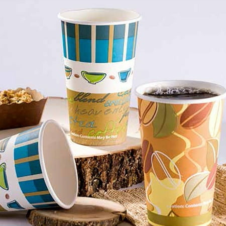 [100 Pack] 12 oz. Hot/Cold Cup 20 Count - Nicole Home Collection Assorted Styles (100/pack)