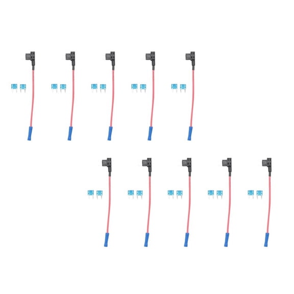 100 Pack - 12V Car Add-A-Circuit Fuse TAP Adapter Mini ATM Blade Fuse Holder,100 x 15 AMP Fuse 100 x Add-a-circuit Fuse,red blue