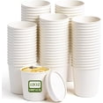 100 Pack 12oz Disposable Paper Soup Containers with Vented Lids ...