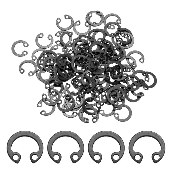 100 Pack13/32"(10mm) RetainingRingCirclip,SnapRingsC-Clips, Black