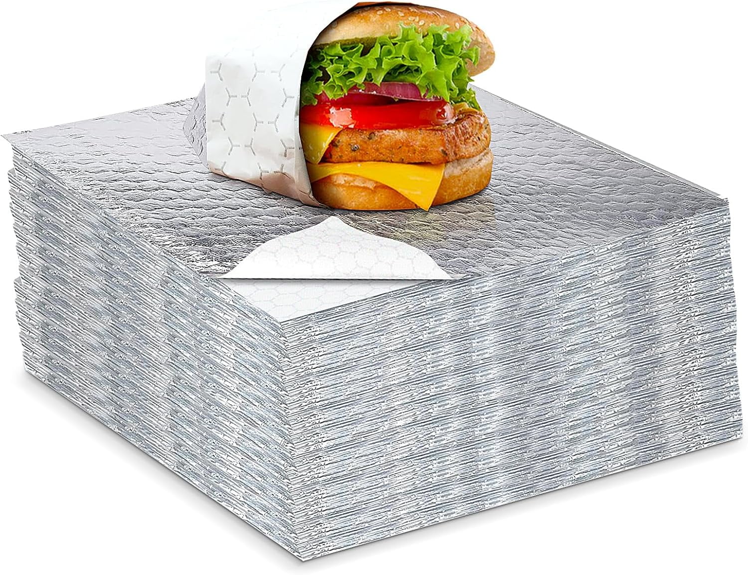 100-Pack 13.8x13.8-Inch Aluminum Foil Sheets for Food Wrapping, Heavy ...