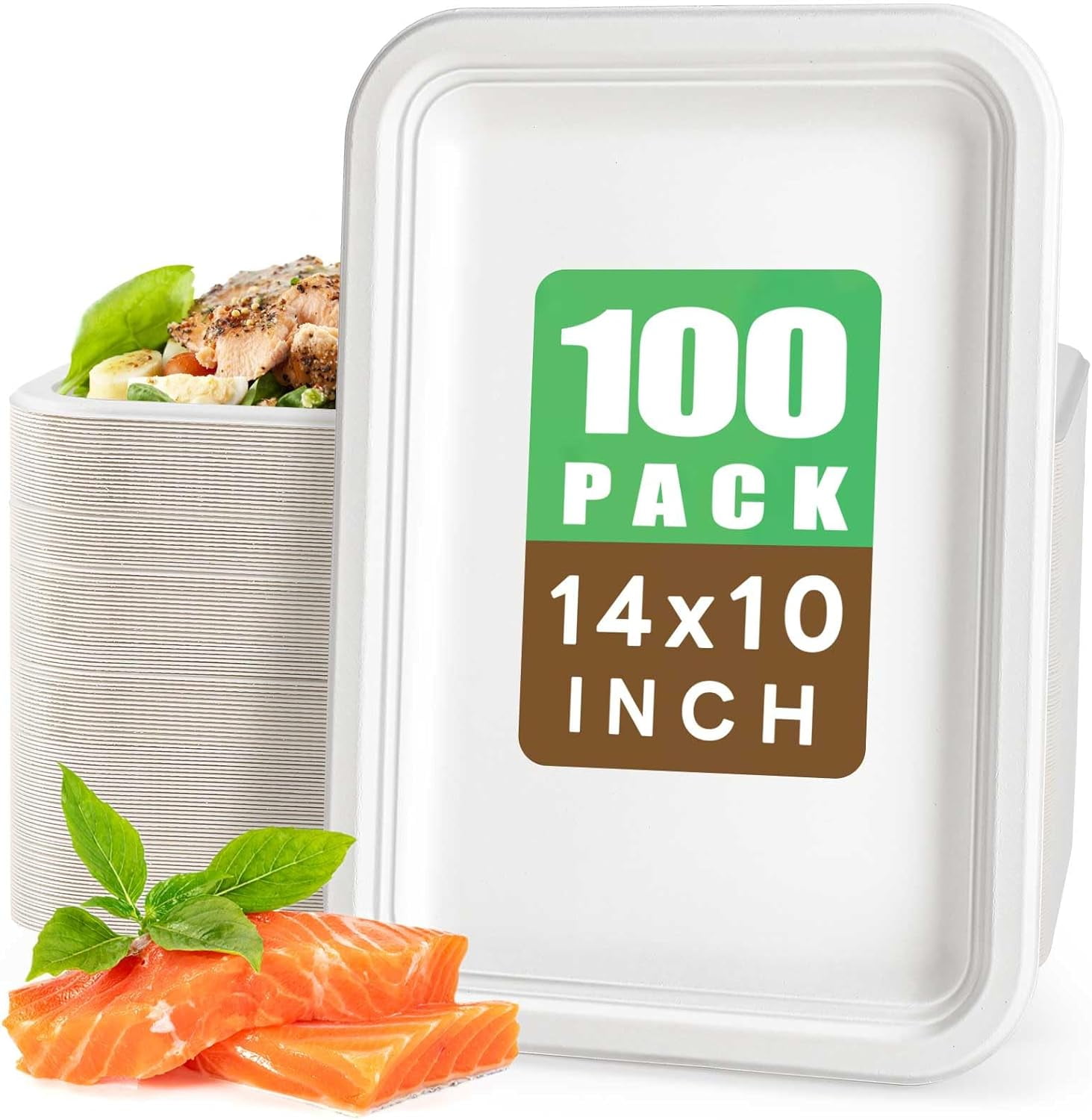 Buy Gezond 50 Pack 14 Inch Disposable Food Trays Eco-friendly Heavy - View #11