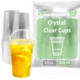 thumbnail image 1 of [100 Pack] 14oz Cups | Iced Coffee Go Cups and Dome Lids | Cold Smoothie | Plastic Cups with Dome Lids | Clear Plastic Disposable Pet Cup | Ideal for Coffee, Parfait, Juice, Soda, Cocktail, Party Cups, 1 of 7