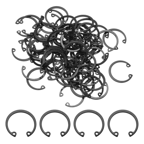 100 Pack15/16"(24mm) RetainingRingCirclip,SnapRingsC-Clips, Black