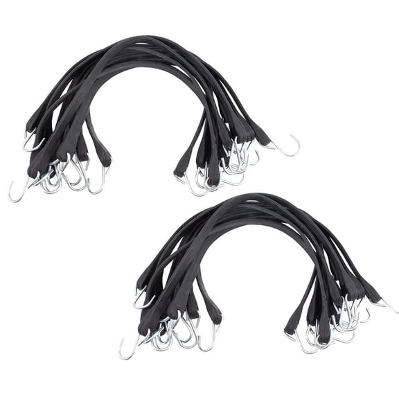 100 Pack 15" Natural Rubber Tarp Bungee Straps Tie Down Cords S Hooks Heavy Duty Ideal for Securing Tarps