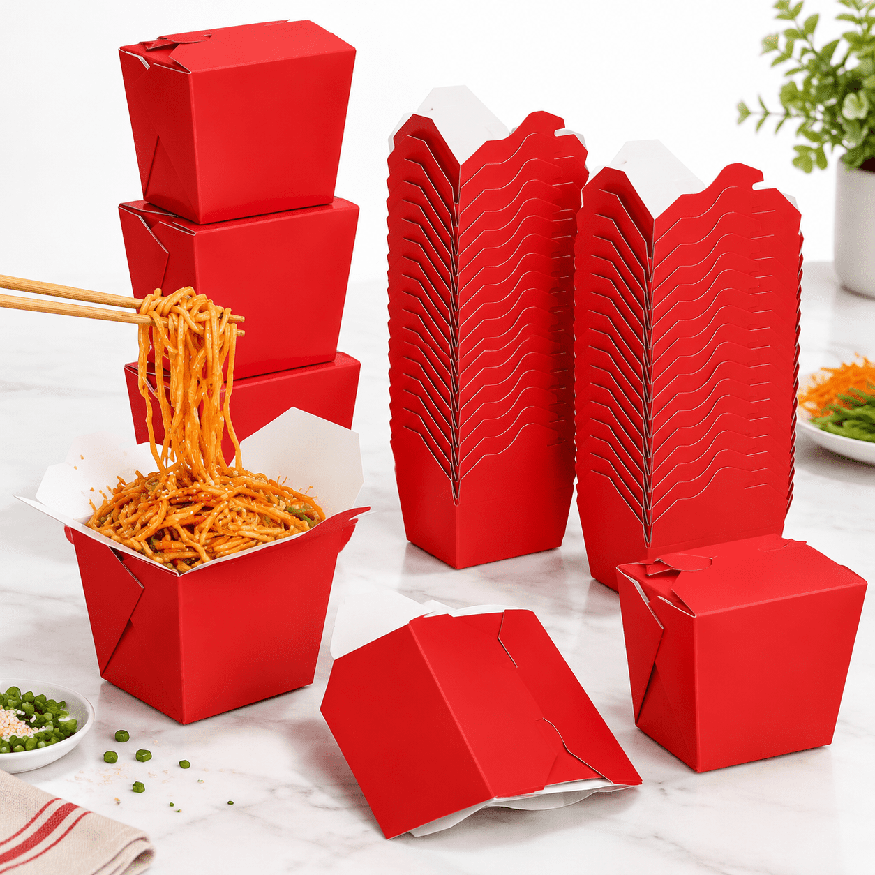 Weekly Food Box 100 Pack 16 Oz Take Out Boxes Food Box Red - Walmart.com
