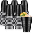 thumbnail image 1 of 100 Pack 16 oz Black Plastic Cups, Disposable Party Cups for Halloween, Black Drinking Cup Bulk for Graduation Birthday Wedding Anniversary Picnic Pool Bachelor Holiday Party Supplies, 1 of 4