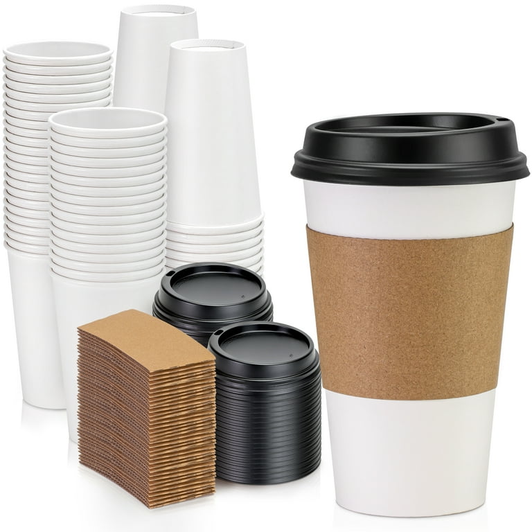 https://i5.walmartimages.com/seo/100-Pack-16-oz-Hot-Beverage-Disposable-White-Paper-Coffee-Cup-with-Black-Dome-Lid-and-Kraft-Sleeve-Combo-Medium-Grande_d4da8e0a-d74b-4eb5-a9c7-af568d18662c.1067a6cdffb637e0e0e39882b9ac8ac8.jpeg?odnHeight=768&odnWidth=768&odnBg=FFFFFF