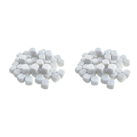100 Pack 16MM Blank White Dice Set Acrylic Rounded D6 Dice Cubes for Game,Party,Fun,DIY Sticker and Math Teaching