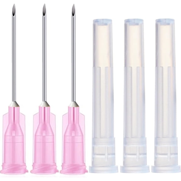 100 Pack 18Ga 1 Inch Sterile Disposable Injection Needle with Cap for Scientific and Industrial Dispensing Needl Accessories