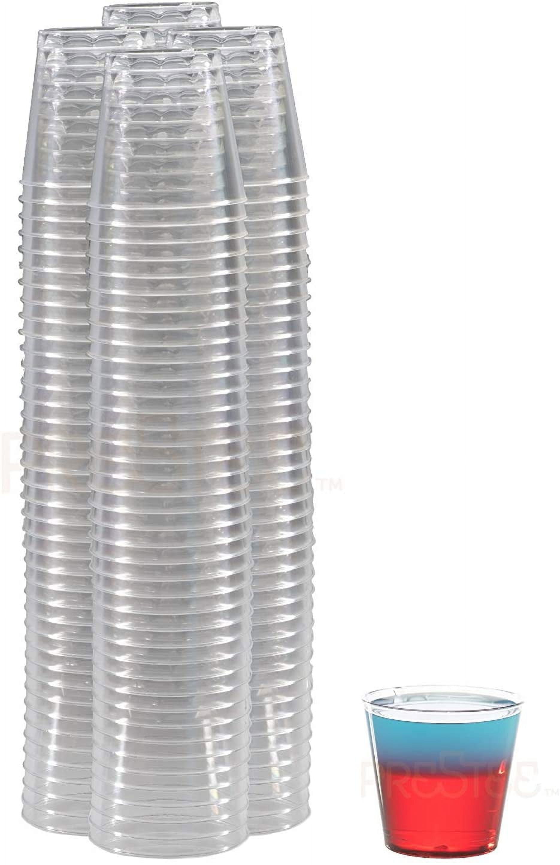 100 Pack 1oz Clear Plastic Shot Glasses - Disposable Cups for Cocktails ...