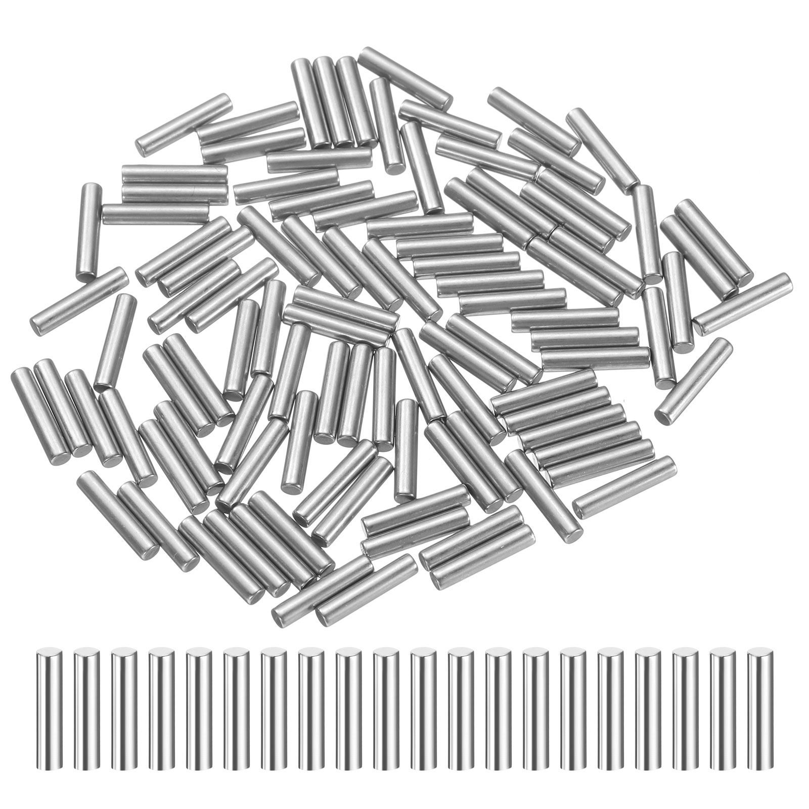 100 Pack 2.5mm x 15mm Dowel Pins Bearing Steel Cylindrical Dowel Pins ...